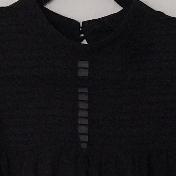 Who What Wear Black Ruffle Cap Sleeve Babydoll Dress - Picture 10 of 10